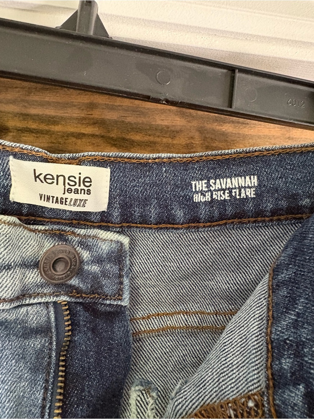 Kensie Light Wash Flare Jeans in Blue - Picture 2 of 4